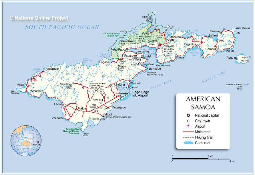 Map if American Samoa